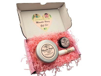 Manuka Honey Gift Set - Hand Cream,  Eye Gel & Lip Balm