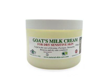 Goats Milk Cream Jar useful in the care of Eczema Psoriasis Dermatisis Rosacea and dry skin conditions