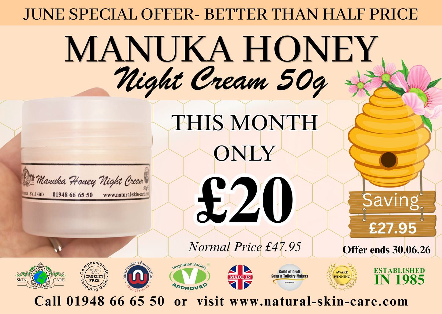 Manuka Honey Night Cream- June Special Offer