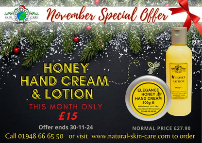 November Special Offer: Honey Hand Cream and Lotion - £15