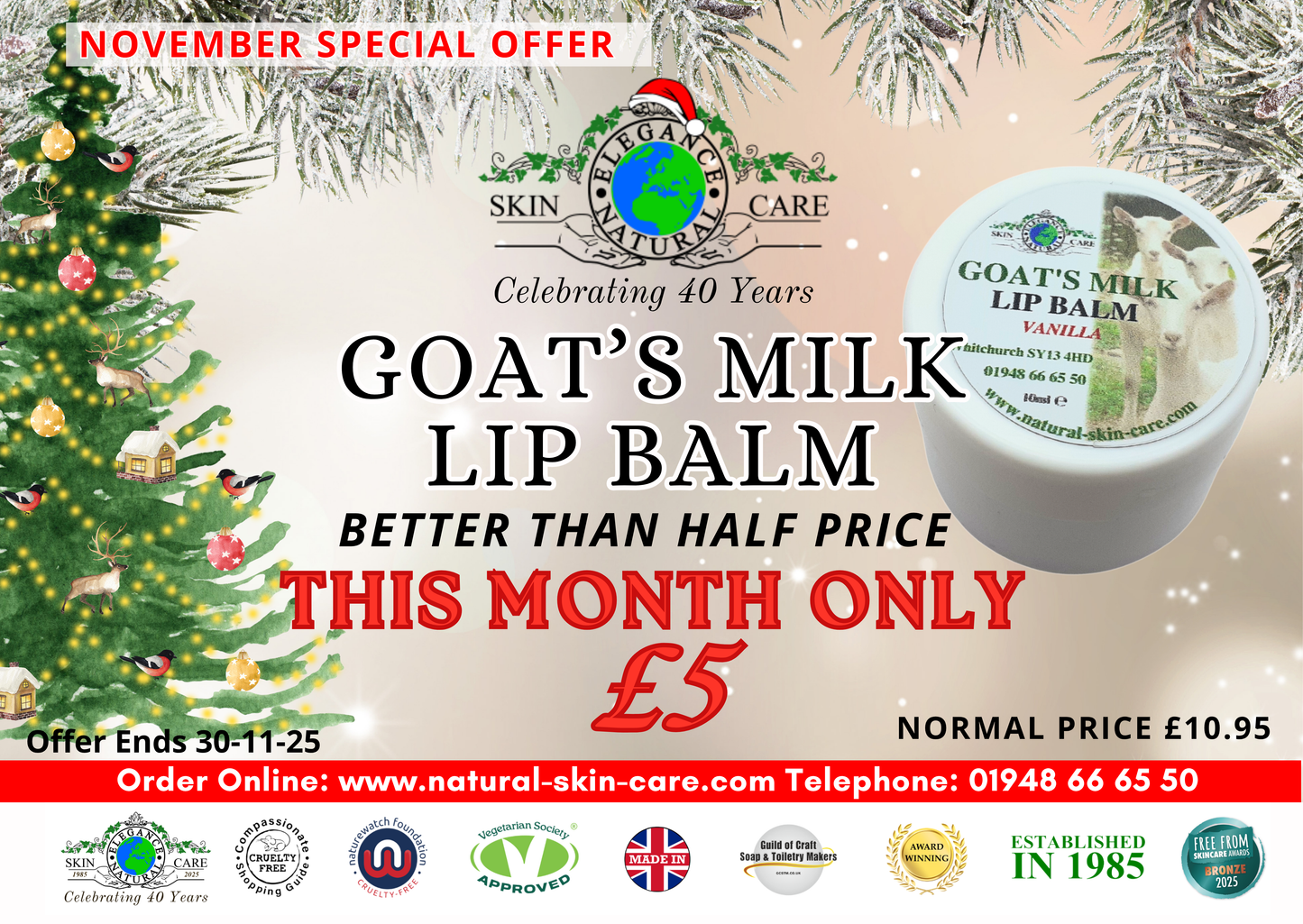 November Special Offer: Goats Milk Lip Balm